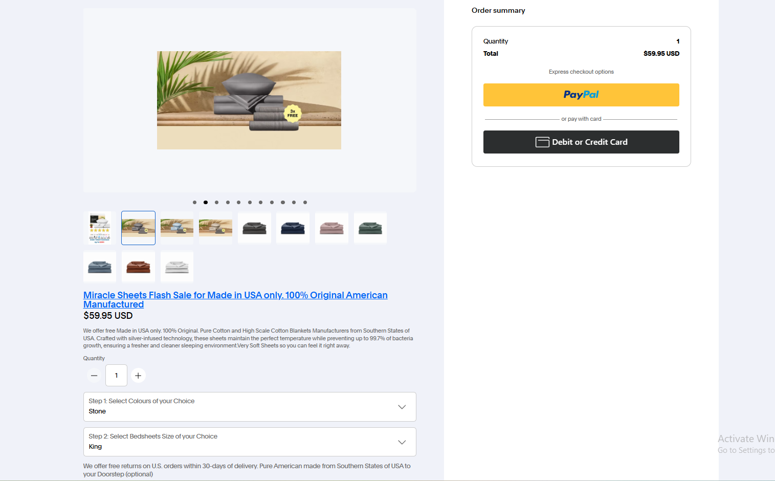 MIRACLE ELECTRICAL HEATED BLANKET™ checkout page